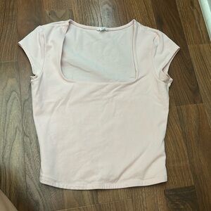 Garage pink square neck tee